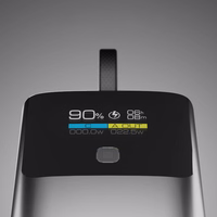 SBS 10000mAh PD 20W išorinė baterija su LCD ekranu ir įmontuotu USB-C kabeliu - pilka