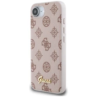 Guess Peony Script Logo Magnetinis dėklas telefonui iPhone 16e - rudas