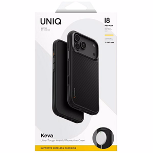 Uniq Keva Magclick Charging dėklas iPhone 18 Pro Max / 17 Pro Max – juodas