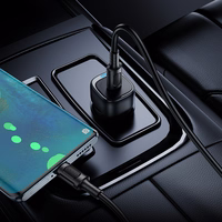 "Borofone" automobilinis įkroviklis BZ34A Cloud - C tipo - PD 20W su C tipo įkrovikliu į C tipo įkroviklį, baltos spalvos