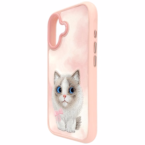 Nimmy Big Eyed Pet 2.0 Katės dėklas telefonui iPhone 17 - rožinė
