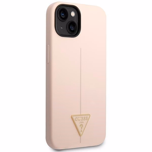 Guess GUHCP14MSLTGP iPhone 14 Plus 6.7 "rožinis/rožinis kietas dėklas Silicone Triangle