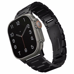 UNIQ dirželis Osta Apple Watch 42/44/45/     49mm Series 1/2/3/4/5/6/7/8/9/10/SE/SE2/Ultra/Ultra 2 nerūdijančio plieno juodas/juodas