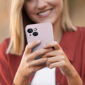 Silikoninis „Mag Cover“ dėklas, skirtas „iPhone 17 Pro Max / 18 Pro Max“, suderinamas su „MagSafe“, su kameros apsauga – rožinis