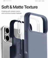 Dėklas Mercury Pure Magsafe Silicon Case Apple iPhone 17 Pro levandos pilka