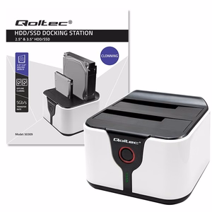 Qoltec 50309 HDD/SSD 2.5" 3.5" Doko Stotis SATA III USB 3.0 5Gb/s Klonavimas