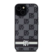 DKNY Odinis languotas mono raštas ir spausdintos juostos dėklas telefonui iPhone 15/14/13 - juodas