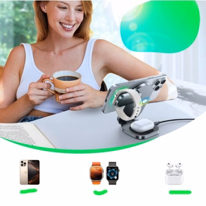 Belaidis įkroviklis Joyroom JR-W17 3in1 juodas 15W Qi2 (iPhone / Apple Watch / Airpods)