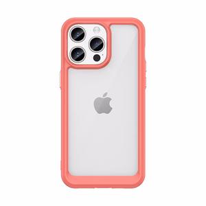 Sustiprintas dėklas su lanksčiu rėmeliu iPhone 15 Pro Max Outer Space - raudonas