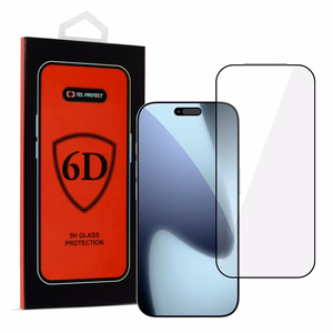 Apsauginis stiklas Tel Protect Full Glue 6D skirtas IPHONE 17 PRO juodas
