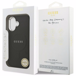 Guess klasikinio logotipo magnetinis dėklas, skirtas iPhone 17 – juodas