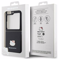 Hello Kitty Metal Logo Kitty Head dėklas Samsung Galaxy Z Flip 5 - juodas