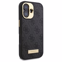 Guess 4G Logotipas Magnetinis dėklas telefonui iPhone 16 Plus - juodas