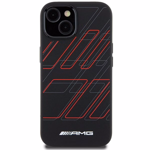 AMG silikoninis didelių rombų rašto magnetinis dėklas telefonui iPhone 15 Plus / 14 Plus - juodas