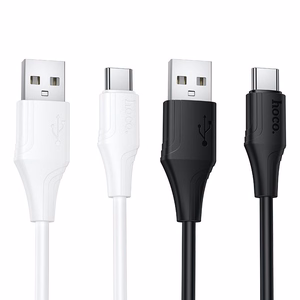Kabelis silikoninis USB A į USB C Hoco 3A 1 m X124 baltas