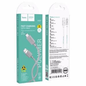 Kabelis USB-A į Micro USB Hoco 2,4A 1 m X107 pilkas