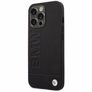 BMW Leather Stamp deklas, skirtas iPhone 14 Pro - Juodas