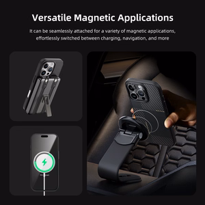 Rock Itin plonas Aramido pluošto Kevlar 600D dėklas Iphone 16 Pro Max juodas