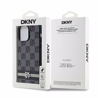 DKNY Odinis languotas mono raštas ir spausdintos juostos dėklas telefonui iPhone 14 Pro Max - juodas