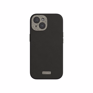 Moshi Napa MagSafe aukštos kokybės veganiškos odos dėklas, skirtas iPhone 15, „Midnight Black“ spalvos