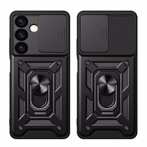 Hybrid Armor Camshield šarvuotas dėklas telefonui Samsung Galaxy S24+ su kameros dangteliu - juodas
