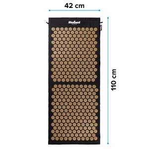 REBEL ACTIVE ECO XL akupresūros kilimėlis su pagalve, 110 x 42 cm, auksiniai dygliukai