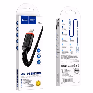 Кабель USB A to Lightning Hoco 2,4A 3 м X59 чёрный