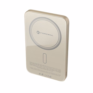 Išorinė baterija saderinta su MagSafe Forcell F-Energy SuperSlim F5K8 QC4.0 PD3.0 15W 5000 mAh titano dykumos spalva