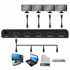 Qoltec 51799 aktyvus HDMI skirstytuvas 4 x HDMI 4K x 2K | 6Gb/s | 60Hz