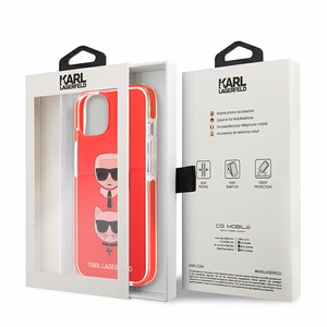 Karl Lagerfeld Karl&Choupette Head dėklas iPhone 13 / 14 / 15, raudonas