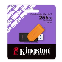 Kingston pendrive 256GB Portable USB 3.2 Gen 1 DataTraveler Exodia S (Black/Orange)