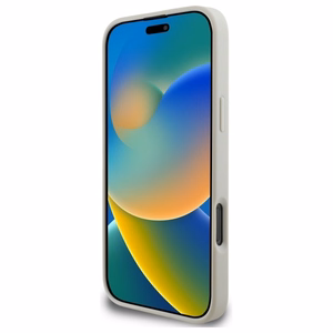 Guess grūdėtas auksinio žiedo magnetinis dėklas telefonui iPhone 16 Pro Max - smėlinė