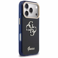 Guess IML 4G Script Metal dėklas for iPhone 17 Pro Max - mėlynas