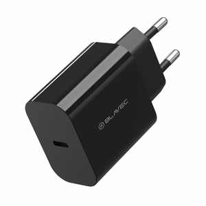 Blavec Sieninis įkroviklis BC-7 GaN4 - Type C - PD QC 45W 3A su Type C į Type C kabeliu (TCBC7G4-CB453A+CC) juodas