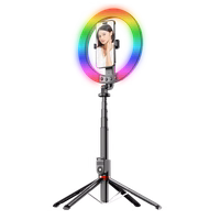 Blavec Selfie Ring lamp Aluminium Aura LED RGB Ring P-50 25cm tripod + remote control + 2,3 metres (RLP50-TRB23) juodas (damaged packaging)
