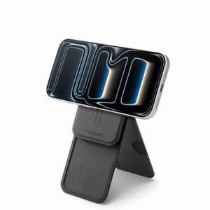 SPIGEN S314-2 SLIM FOLD TRIPOD MAGSAFE UNIVERSAL MAGNETINIS KORTELIŲ LAIKIKLIS juodas