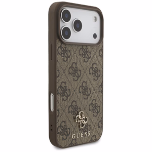 "Guess 4G Small Classic Logo MagSafe" dėklas, skirtas "iPhone 17 Pro Max", rudos spalvos