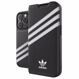 Adidas OR Dėklas telefonui Booklet PU iPhone 14 Pro juodas/baltas 50196
