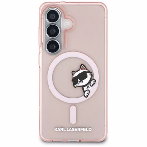 Karl Lagerfeld IML Peekaboo Choupette MagSafe Dėklas for Samsung Galaxy S26 - rožinis