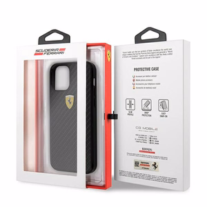 Ferrari FERCAHCP12SBK iPhone 12 mini 5.4" чёрный/чёрный жёсткий чехол On Track Real Carbon
