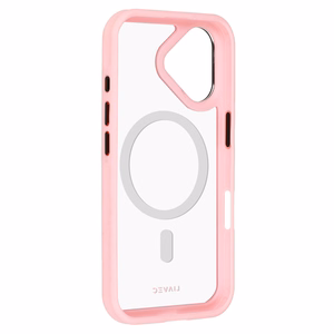 Liavec Hybrid Magsafe Skaidrus dėklas telefonui Iphone 16 šviesiai rožinis