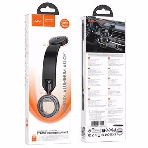 HOCO magnetinis automobilio laikiklis centrinei konsolei suderinamas su MagSafe H71 juodas metalinis pilkas