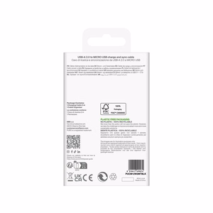 Puro 12W TPE USB-A - microUSB 2m kabelis - juodas