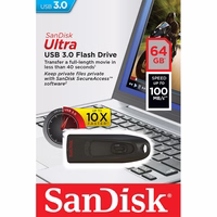 SanDisk Ultra USB atmintukas 64 GB USB A tipo 3.2 Gen 1 (3.1 Gen 1) Juoda