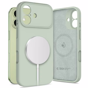 Tech-Protect silikoninis MagSafe dėklas iPhone 17 žalias