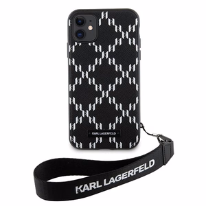 Karl Lagerfeld KLHCN61SAKLMBSK iPhone 11 / Xr 6.1" чёрный/чёрный хардкейс Monogram Losange Saffiano