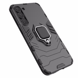 Ring Armor dėklas Samsung Galaxy S23+ šarvuotas dangtelis magnetinis laikiklis žiedas juodas