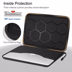 Tech-Protect Hardpouch dėklas 15-16 colių nešiojamam kompiuteriui juodas ir oranžinis