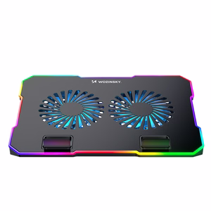 Wozinsky WDCX-A26 NitroCool RGB žaidimų nešiojamojo kompiuterio aušinimo kilimėlis juodas