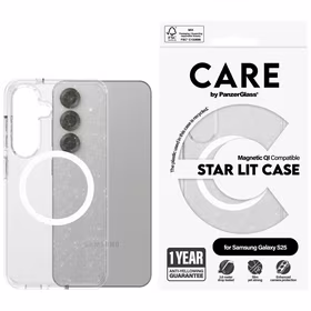 CARE by PanzerGlass Flagship Urban Combat Starlight White QI dėklas Samsung Galaxy S25 - skaidrus
